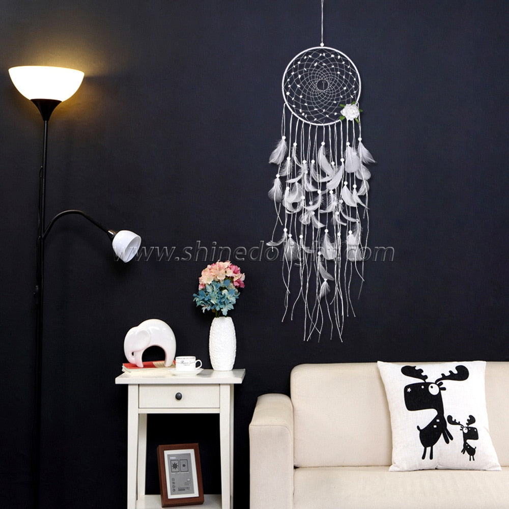 LED hand-crafted tassel feather dream catchers light up the room at night SD-SW194