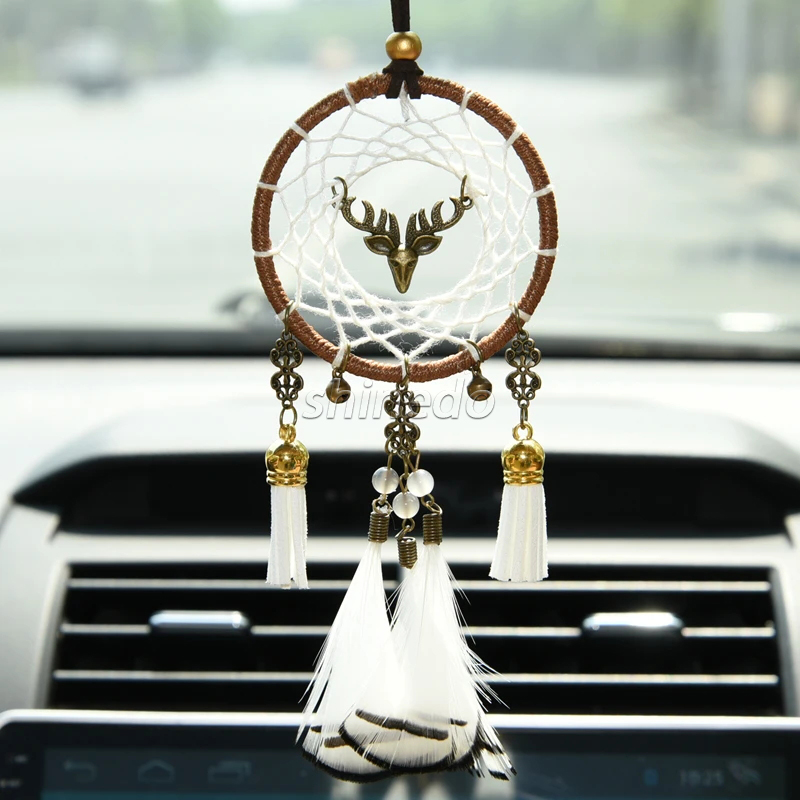 Lucky Car Pendant Dream Catcher with Deer Bell Feather Dream Catcher SD-SW197