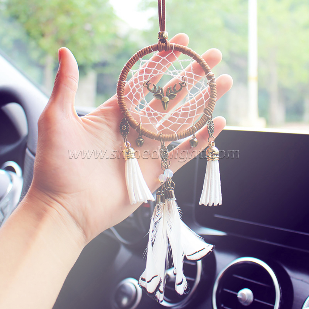 Lucky Car Pendant Dream Catcher with Deer Bell Feather Dream Catcher SD-SW197