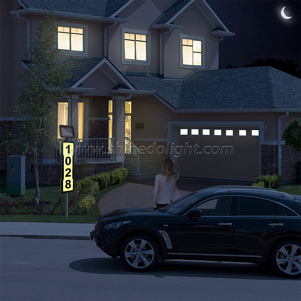 House Number Led Solar Lamp Waterproof Door Address Digits Plate Plaque Solar Wall Lamp Lawn Lamp House Number Light SD-SL951