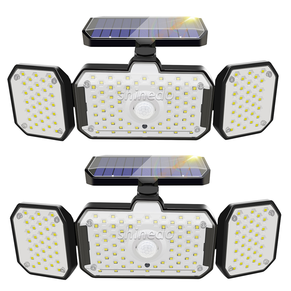 Solar Lights Outdoor Garden LED Wall Lamp with Adjustable Heads Security LED Flood Light IP65 Waterproof with 3 Working Modes SD-SSE211