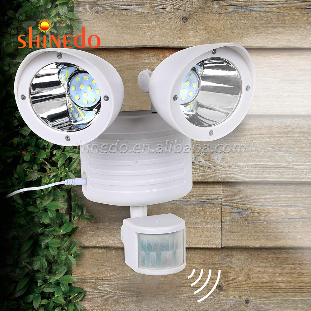 Solar Motion Sensor Security Wall Light IP65 22 LED Adjustable Double Head for Garden Wall PIR Detector Lighting SD-SSE22