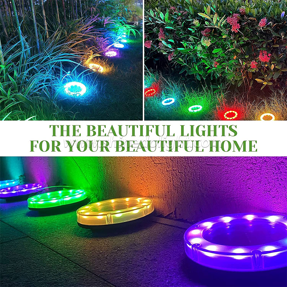 Shinedo Solar Ground Light Outdoor Multi Color Solar Garden Light IP65 Waterproof Landscape Light for Yard and Driveway SD-SL779