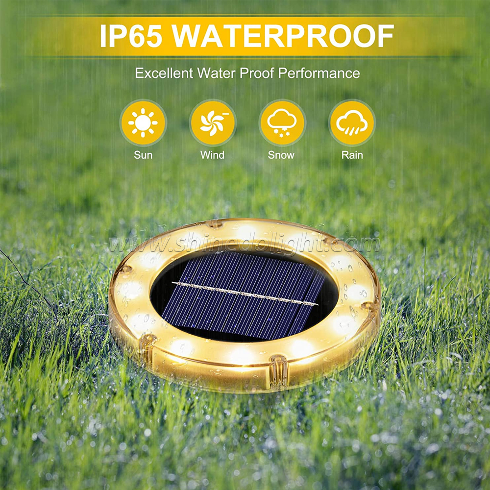 Shinedo Solar Ground Light Outdoor Warm White Solar Garden Light IP65 Waterproof Landscape Light for Yard and Walkway SD-SL778