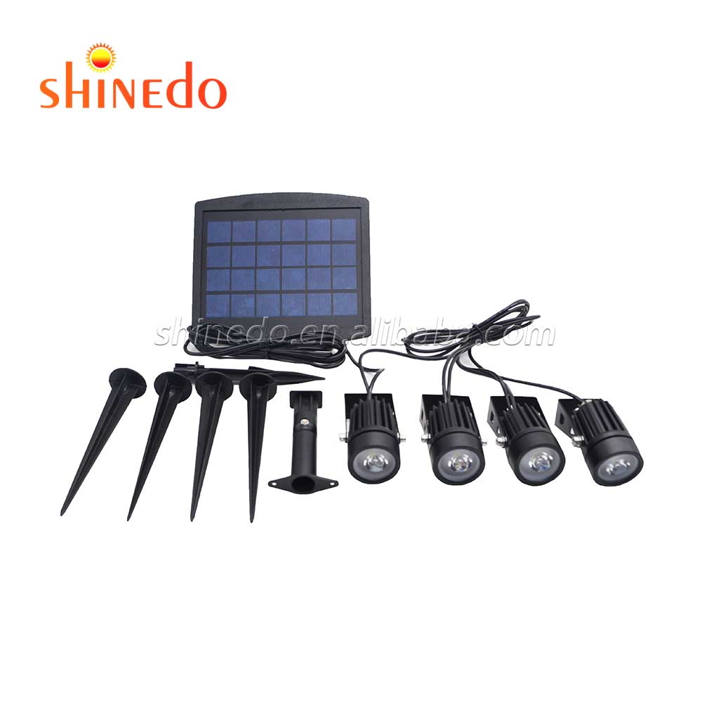 Outdoor 4 Led Lamp Spotlight Aluminum Solar Garden Light Kits SD-SL175