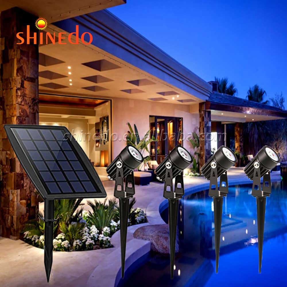 Outdoor 4 Led Lamp Spotlight Aluminum Solar Garden Light Kits SD-SL175