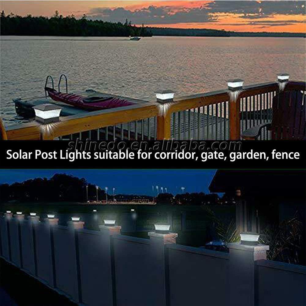 Solar Powered Post Deck Cap Square Fence Landscape Lamp Light IP65 Waterproof Landscape Lamp Post Light SD-SL286