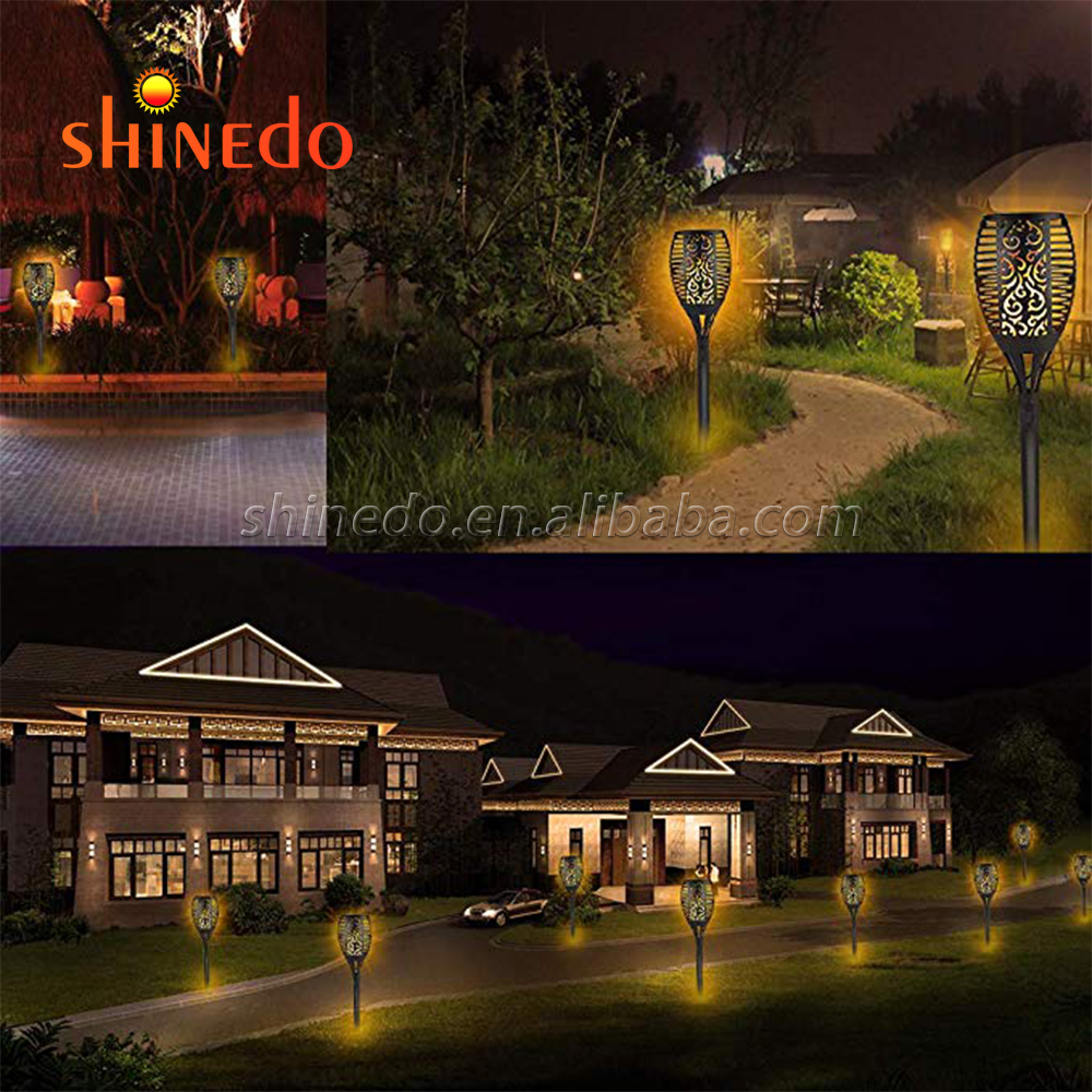 Waterproof Three Modes 96LED Solar Fire Flickering Flame lamp Garden Torch Light SD-SL092