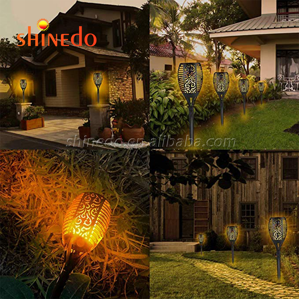 Waterproof Three Modes 96LED Solar Fire Flickering Flame lamp Garden Torch Light SD-SL092