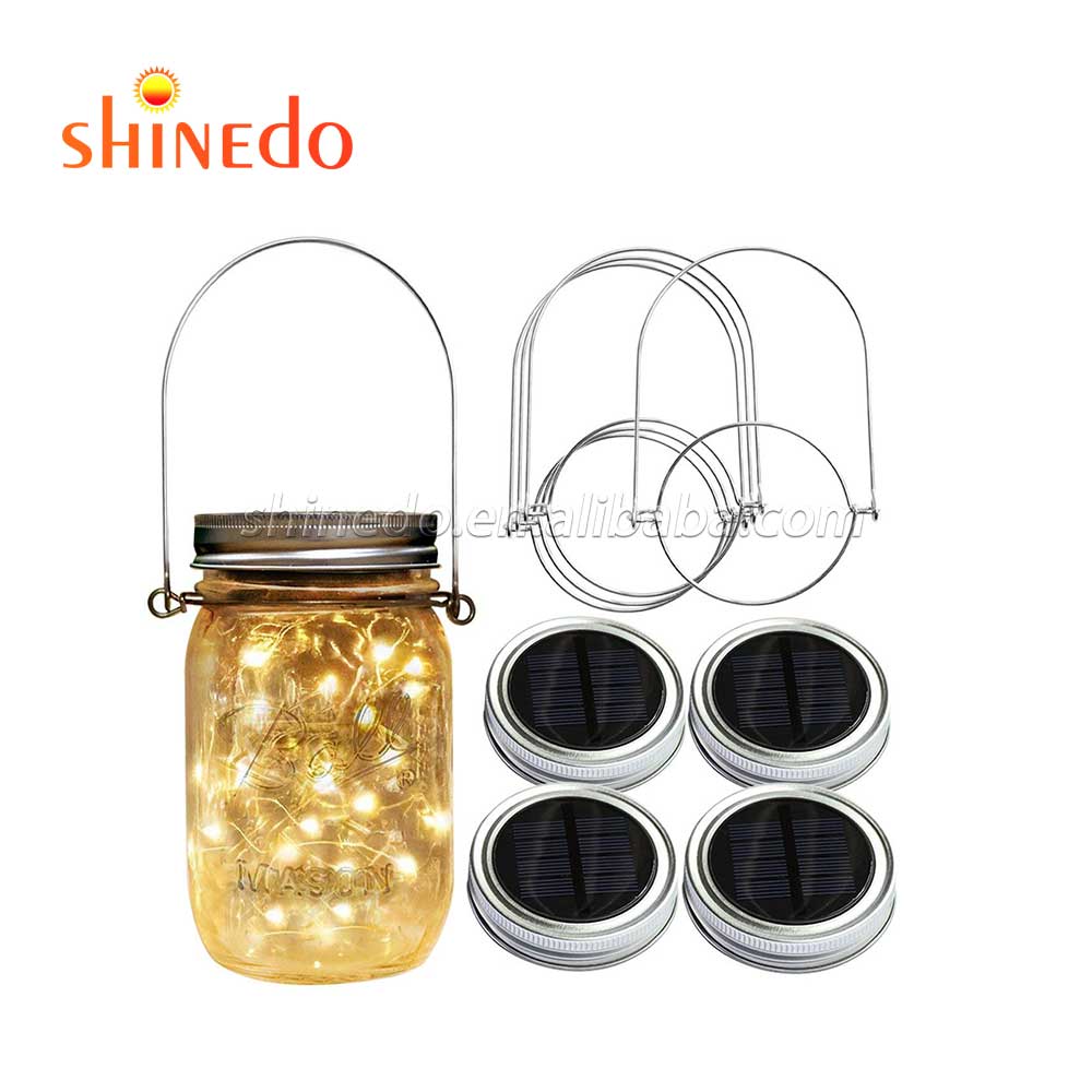 Decoration Sun Solar Glass Mason LED Jar Fairy Table Lights Waterproof SD-SJ12