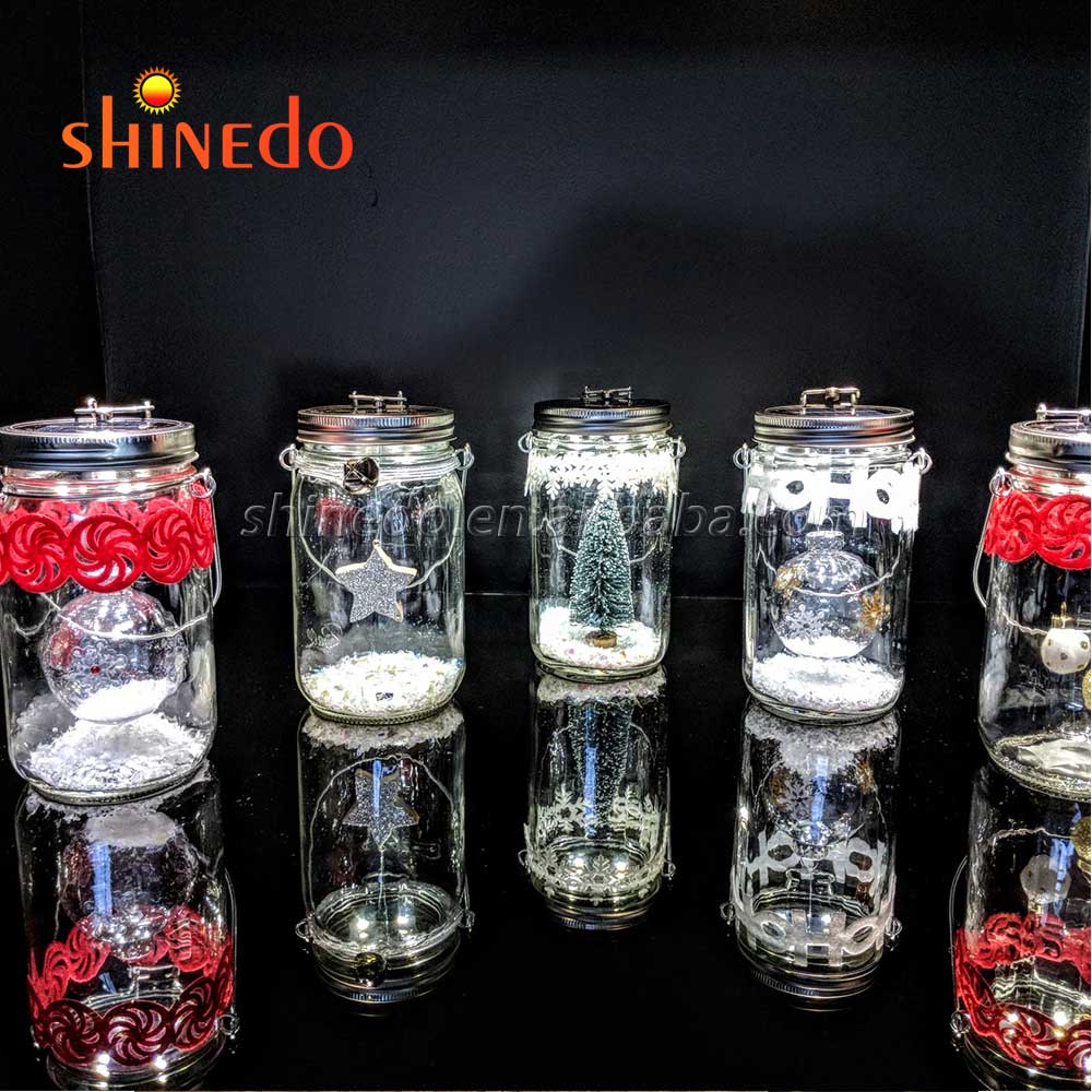 Decoration Sun Solar Glass Mason LED Jar Fairy Table Lights Waterproof SD-SJ12