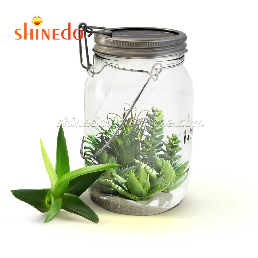 Decoration Sun Solar Glass Mason LED Jar Fairy Table Lights Waterproof SD-SJ12