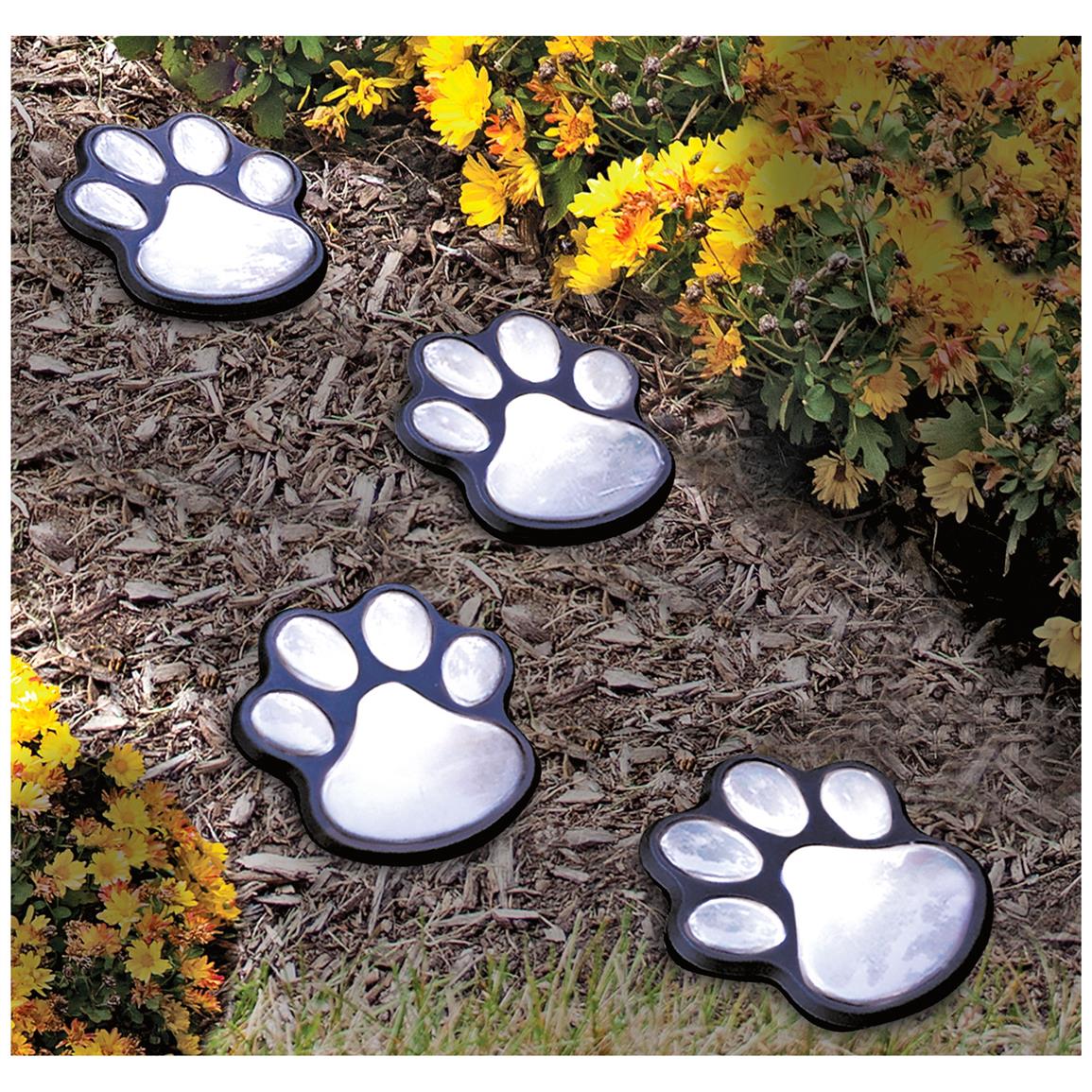 Paw Print Solar Outdoor Lights, Walkway Lighting Waterproof Dog Puppy Animal Paw Lights for Garden SD-SL160