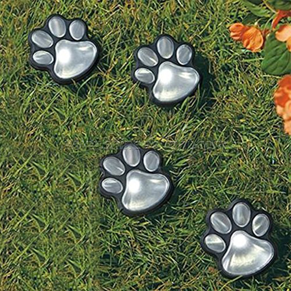 Paw Print Solar Outdoor Lights, Walkway Lighting Waterproof Dog Puppy Animal Paw Lights for Garden SD-SL160