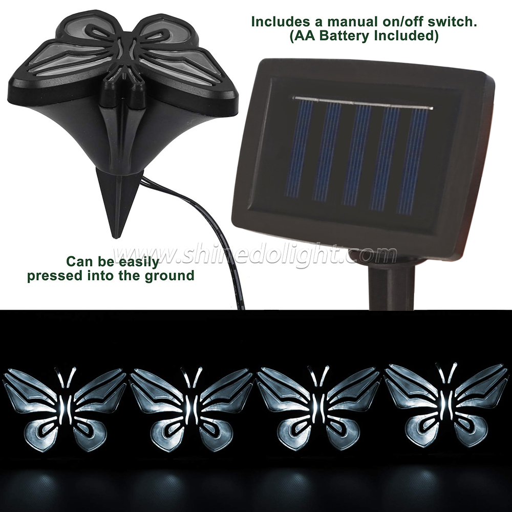 Outdoor Decor Fairy Butterfly Solar String Lights for LED Yard Garden Lawns Decoration SD-SSL003