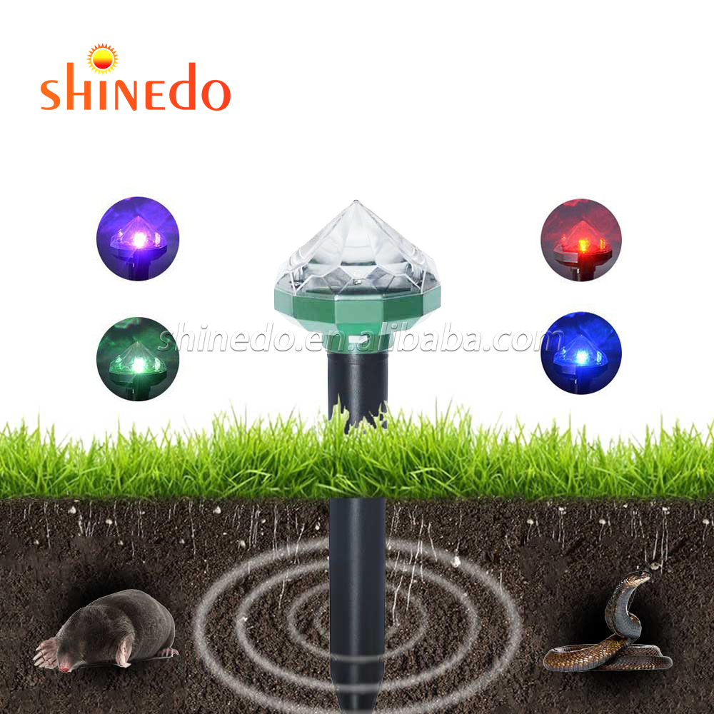 RGB LED Garden Mice Snake Ultrasonic Solar Mole Repeller with EPA Certification SD-SL186