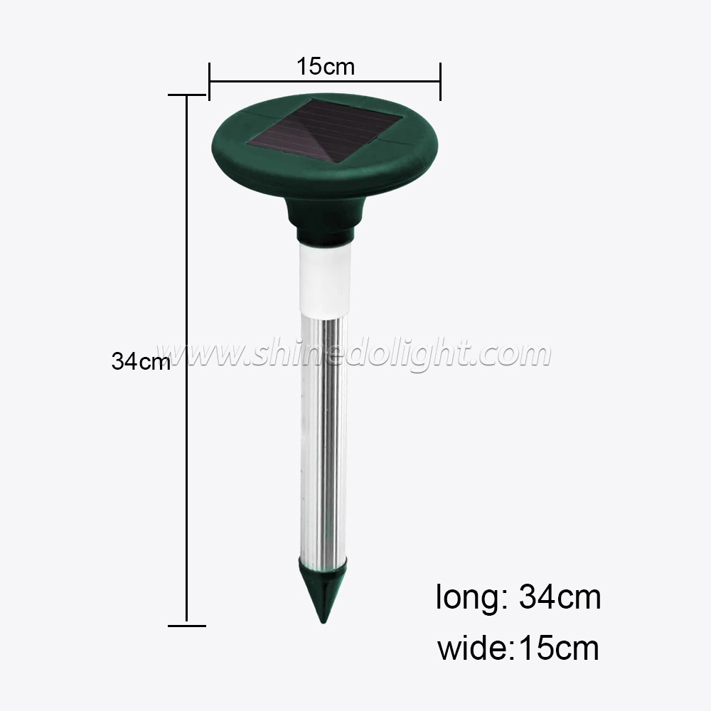 Waterproof Mole Repellent Gopher Repellent Ultrasonic Solar Powered Sonic Spike Mole and Vole Deterrent for Lawn Garden Outdoor SD-SL095