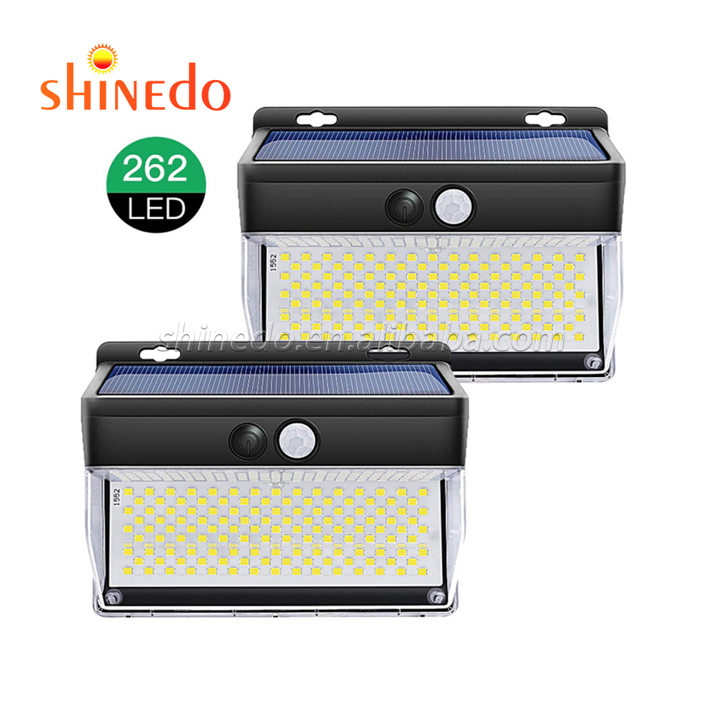 262 LED Solar Motion Sensor Lights Outdoor Super Bright 270 degrees High Illumination for Garden Yard Carbarn SD-SSE53