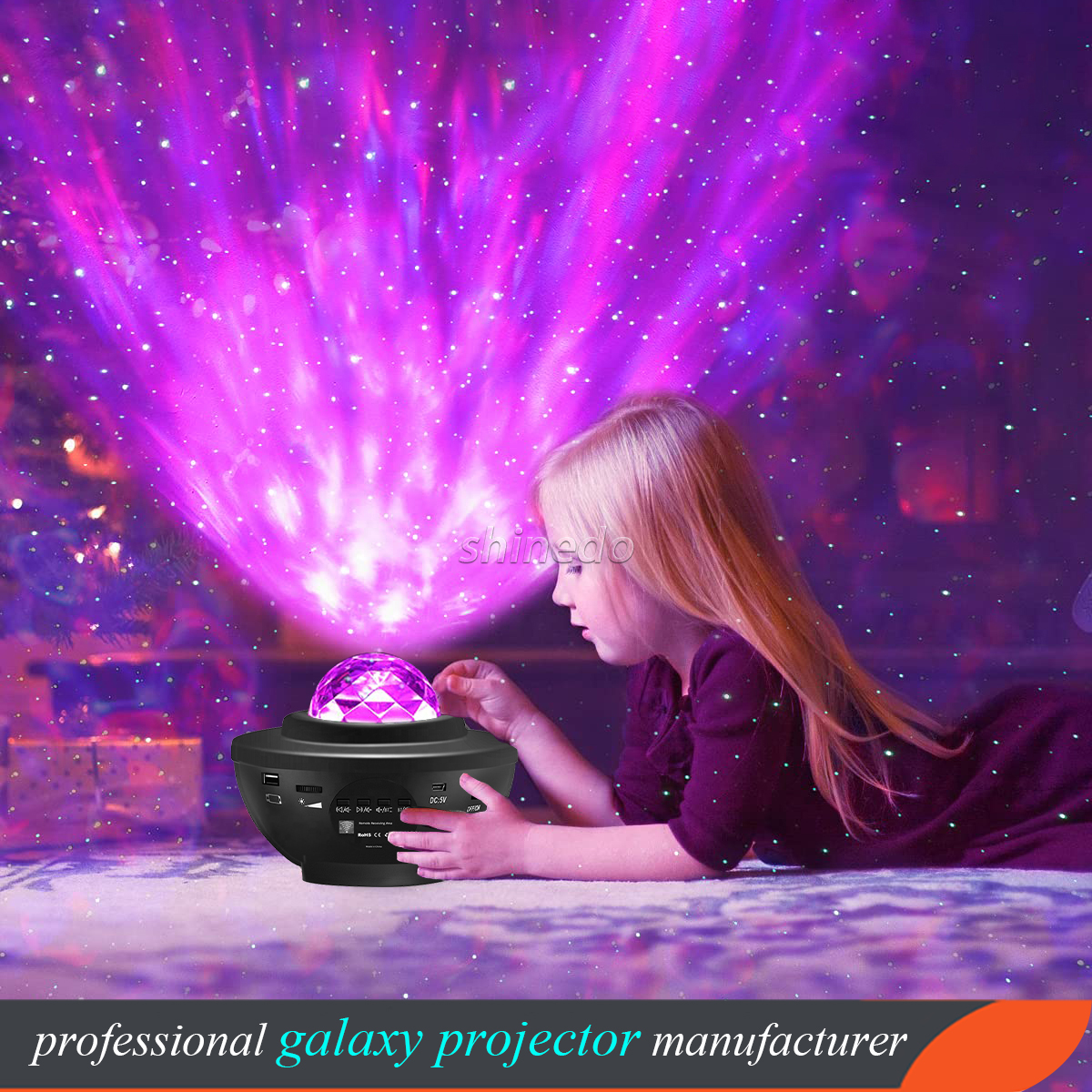 Smart Laser Starry Sky night light Projector BT Music Speaker Holiday Light Galaxy Star Projector With Remote Control SD-SP008