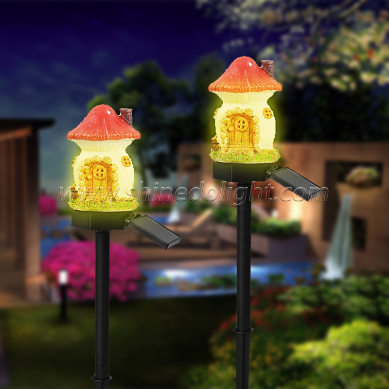 LED Solar Lawn Light Multi Craft Miniature Fairy House Solar Powered Outdoor Decor LED Garden Light Resin Cottage Christmas Lamp SD-SL942