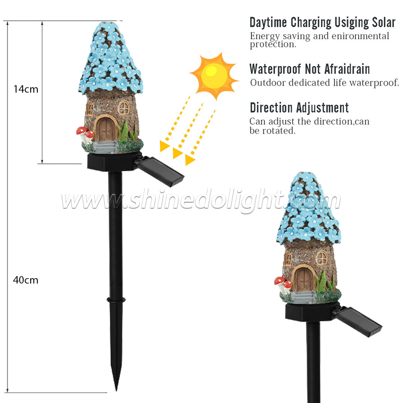 Resin Ground Light Solar Power LED House Garden Inserted Ground Plug Lamps Landscape Lawn Lamps Decoration SD-SL941