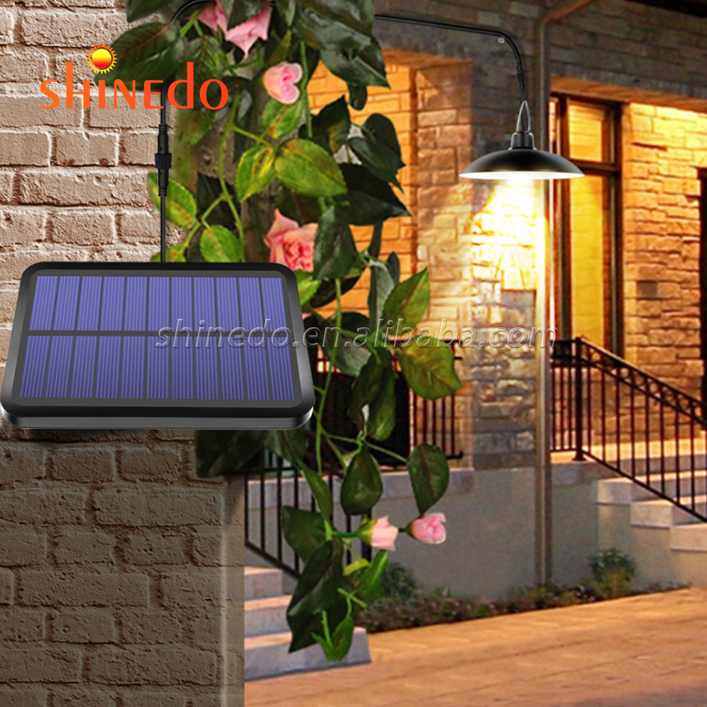 Newest 1/2 Head Outdoor LED Hanging Solar Shed Lighting Pendant Light, Garden Solar Lights Indoor with Remote Control SD-SL267