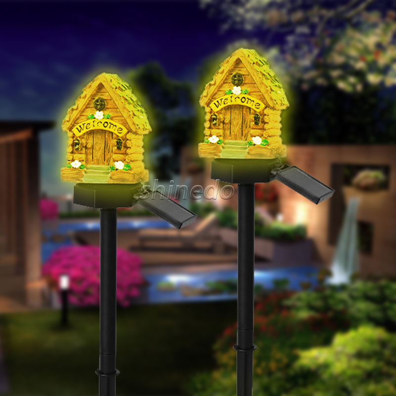 Cartoon Solar Resin House Ground Insert Lights Outdoor Waterproof LED Lights Garden Park Patio Decorative Lawn Landscape Lights SD-SL944