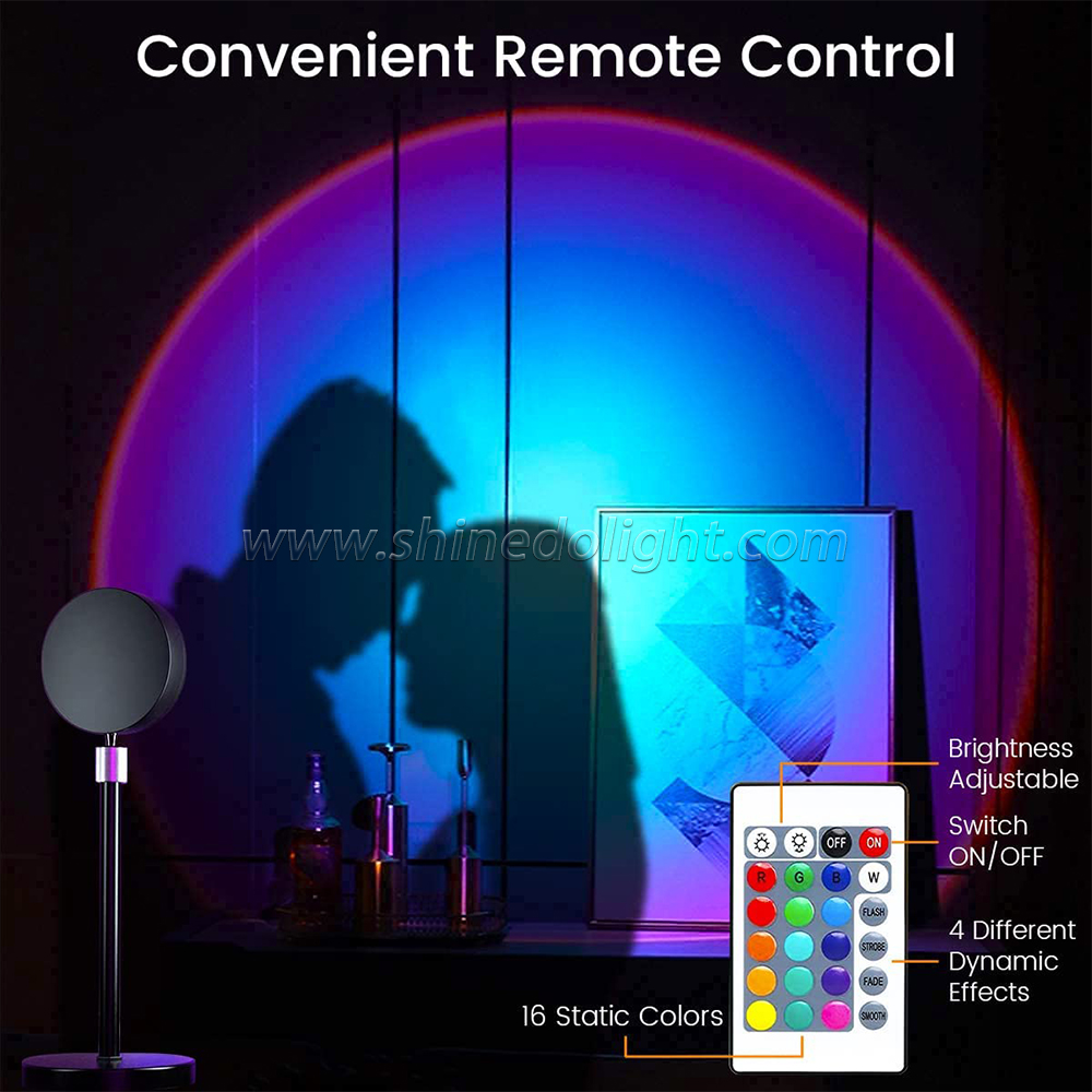 Halo Sunset Projector Led Floor RGB Modern Holiday Night Light Sunset Lamp for Photography Living Room Bedroom SD-SL223