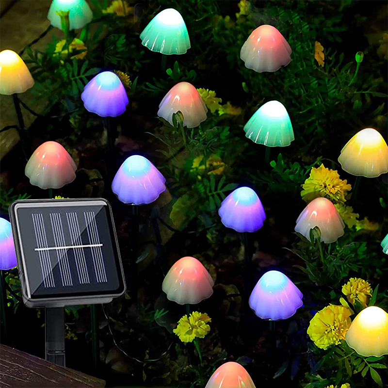 LED Solar String Lights Cute Mushroom Fairy Light IP65 Waterproof Valentine Garland Lamps Patio Fence Garden Decor SD-SSL104