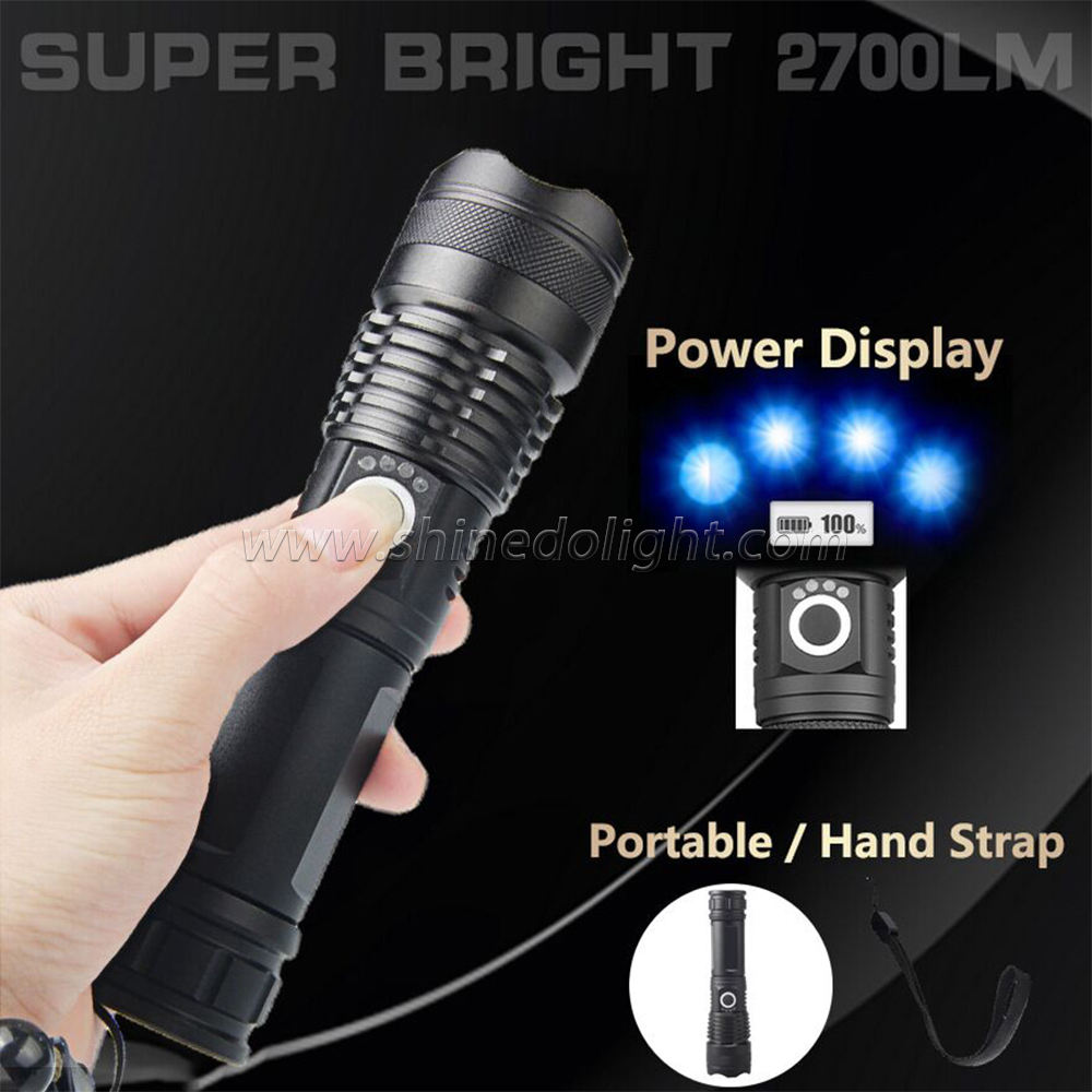 Super Bright Outdoor Aluminum Waterproof with P50 LED Rechargeable Torch Flashlight SD-SL308 