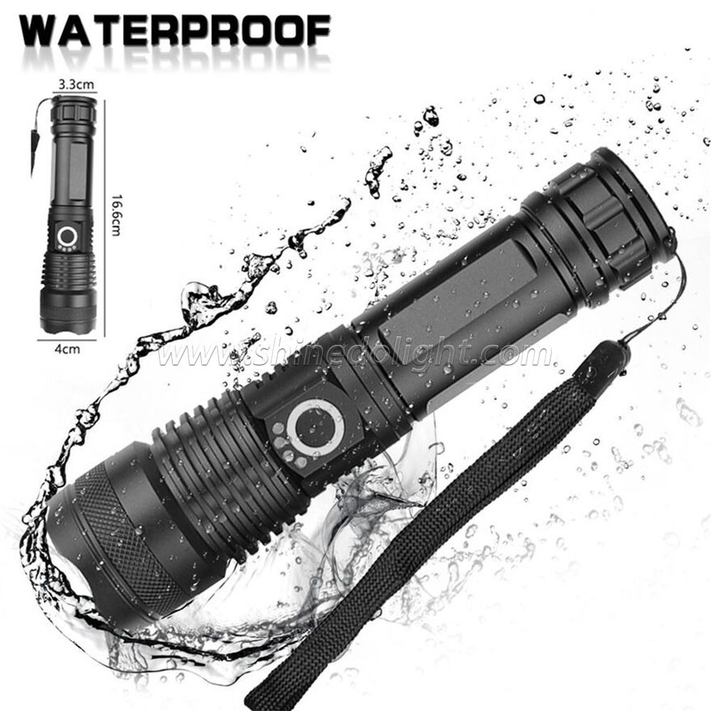 Super Bright Outdoor Aluminum Waterproof with P50 LED Rechargeable Torch Flashlight SD-SL308 