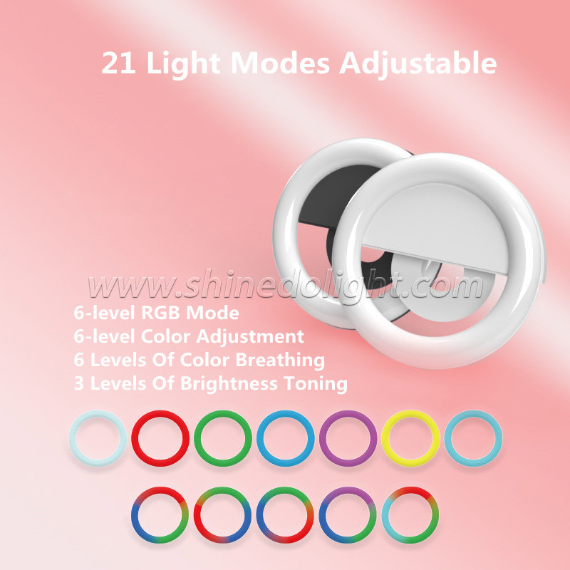 Clip On Highlight LED Make Up Smartphone Selfie Ring Light For Cell Phone SD-SL061