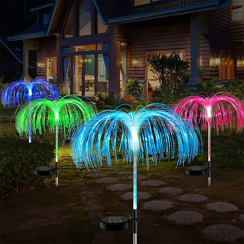 Solar Garden Lights Outdoor Decorative 7 Color Changing Solar Flower Lights Jellyfish Decor, Fireworks Landscape Light SD-SL794