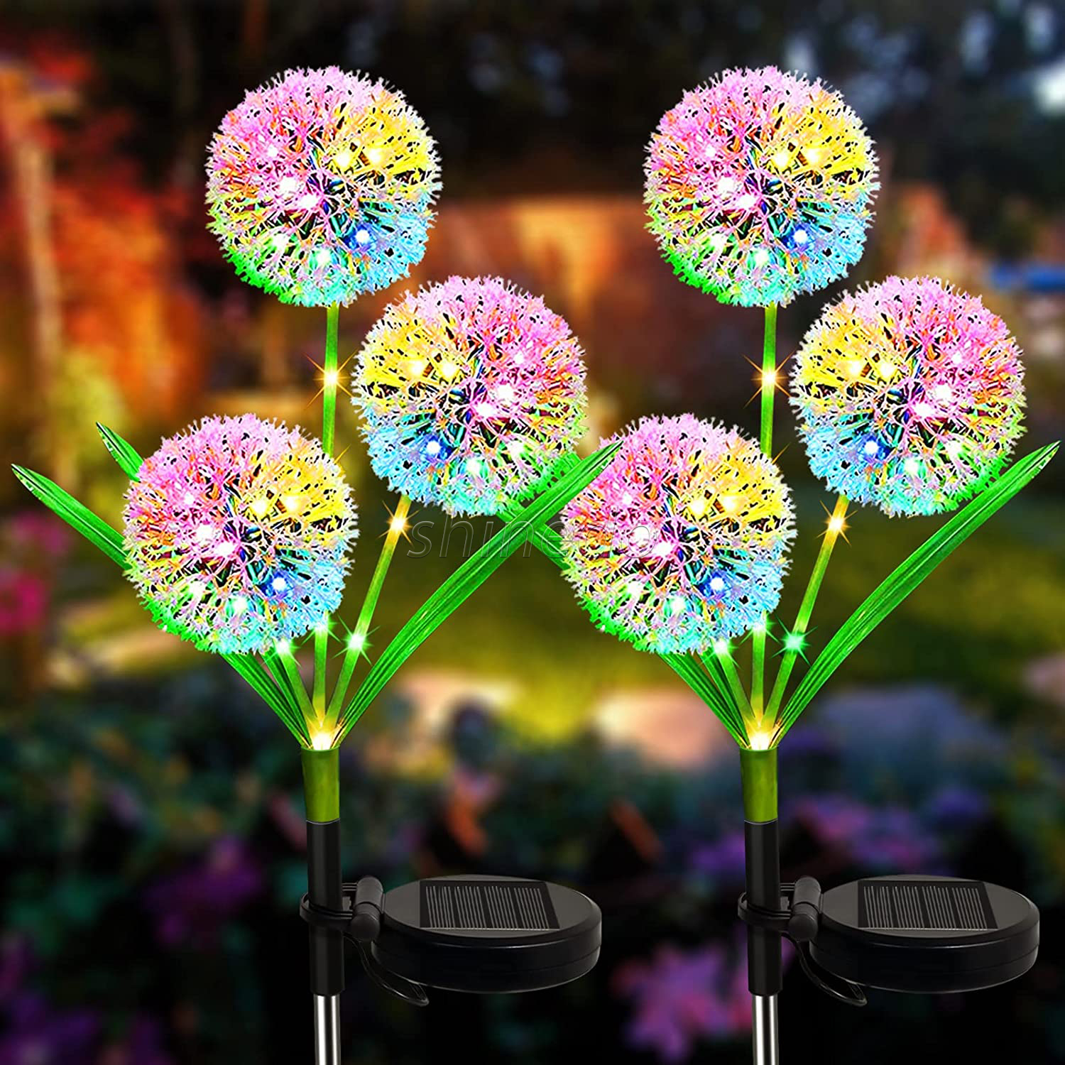 LED solar garden flower RGB color ground inserted lights for garden patio decoration SD-SL954