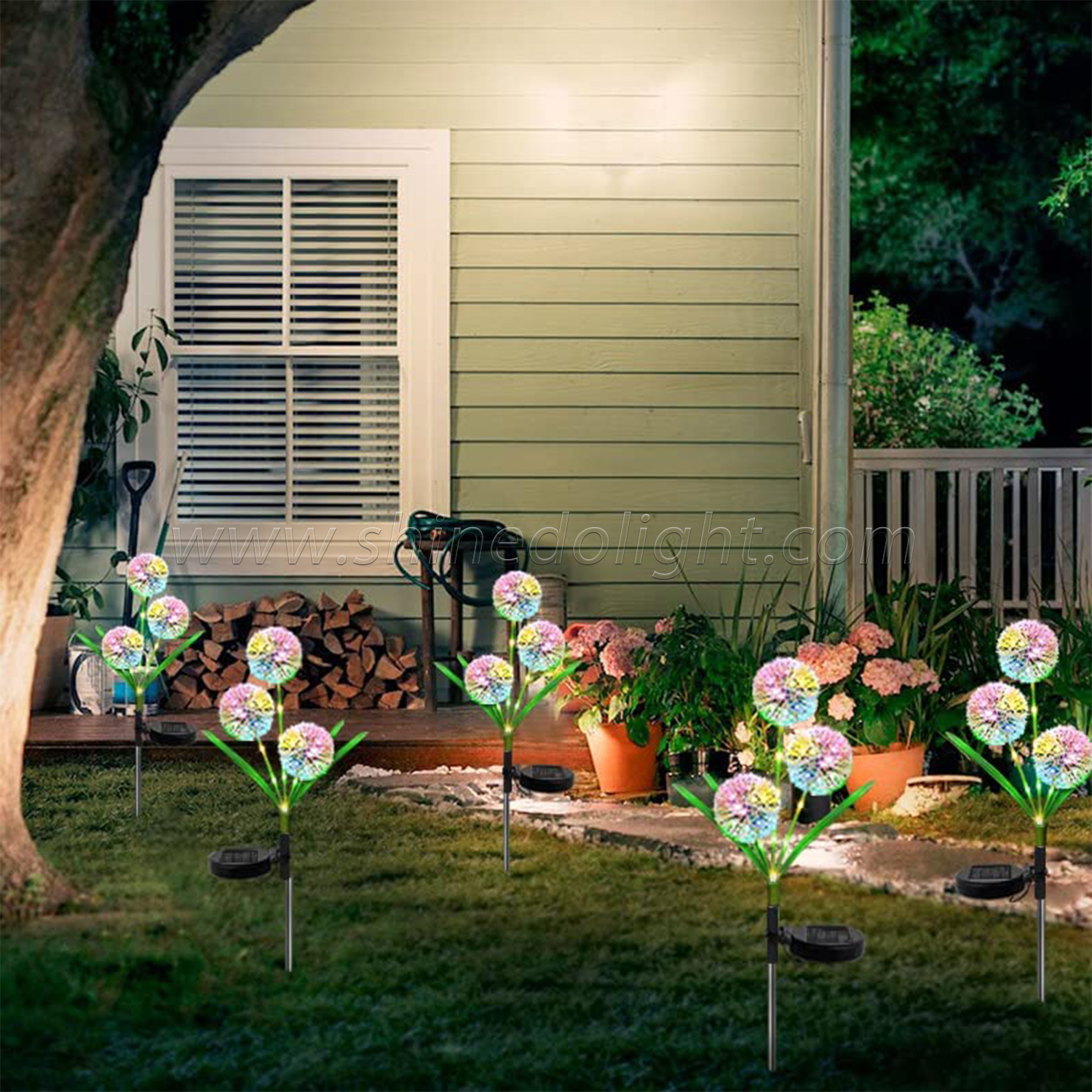 LED solar garden flower RGB color ground inserted lights for garden patio decoration SD-SL954