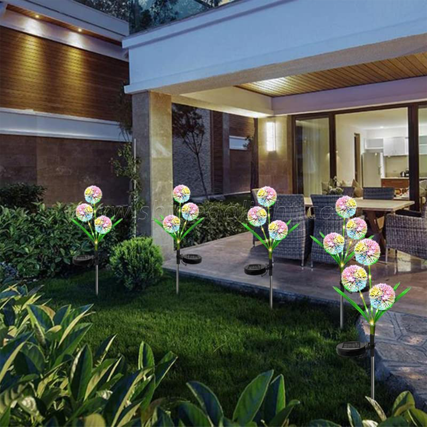 LED solar garden flower RGB color ground inserted lights for garden patio decoration SD-SL954