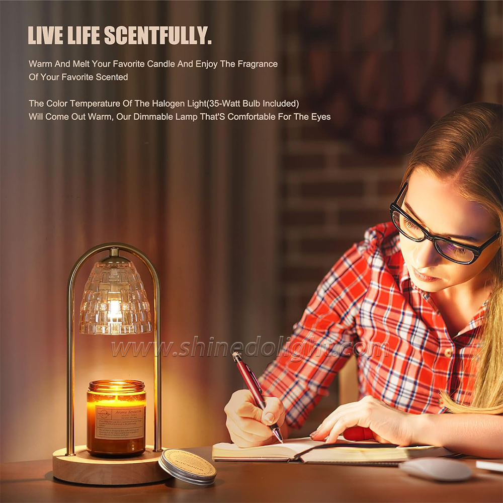  No Flame Electric Dimmable Candle Warmer Candle Heating Lamp Creative Aromatherapy Room Table Bedside Decor  SD-SL1146