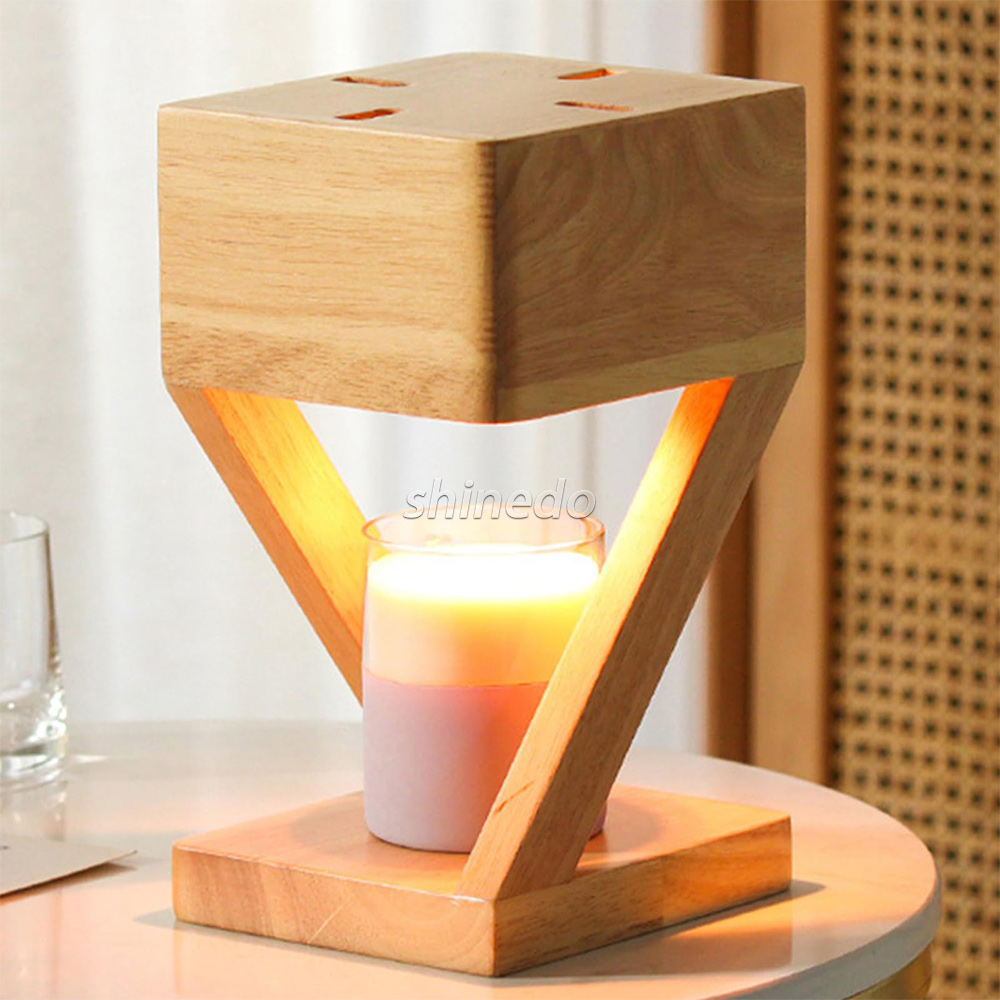 Solid Wood Lamp Body Electric Candle Warmer Lamp Wax Melt Lamps for Bedroom Hotel Night Lights SD-SL1142