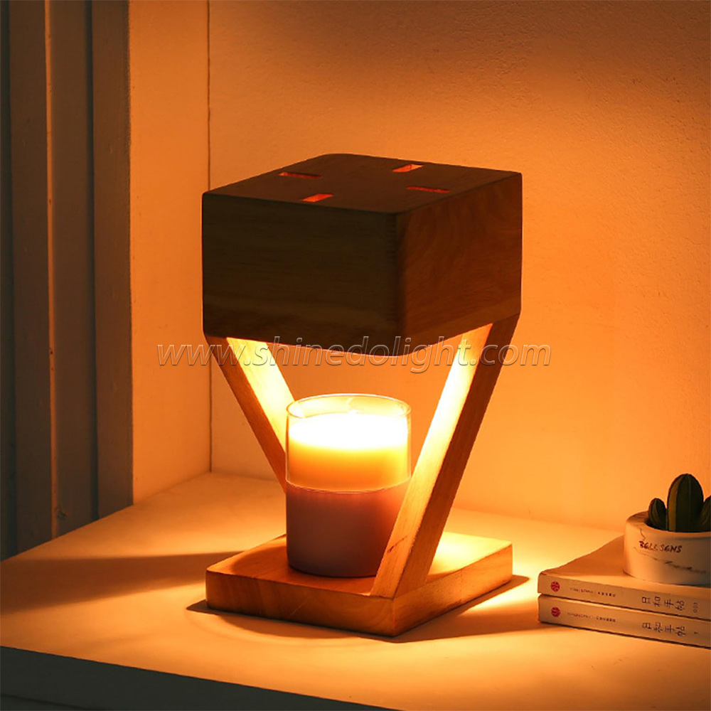 Solid Wood Lamp Body Electric Candle Warmer Lamp Wax Melt Lamps for Bedroom Hotel Night Lights SD-SL1142