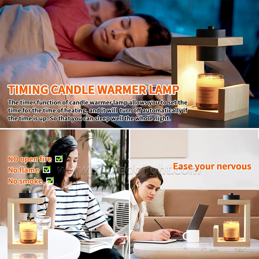 Candle Warmer Lamp Aromatherapy Wax Table Bedroom Wood Nordic Melting Timing Indoor Lighting Lights SD-SL1145