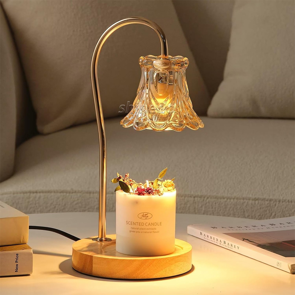 Candle Warmer Lamp Timer Vintage Crystal Candle Wax Warmer with Dimmer Safe Light Warmer for Jar Candle Home Decoration SD-SL1186