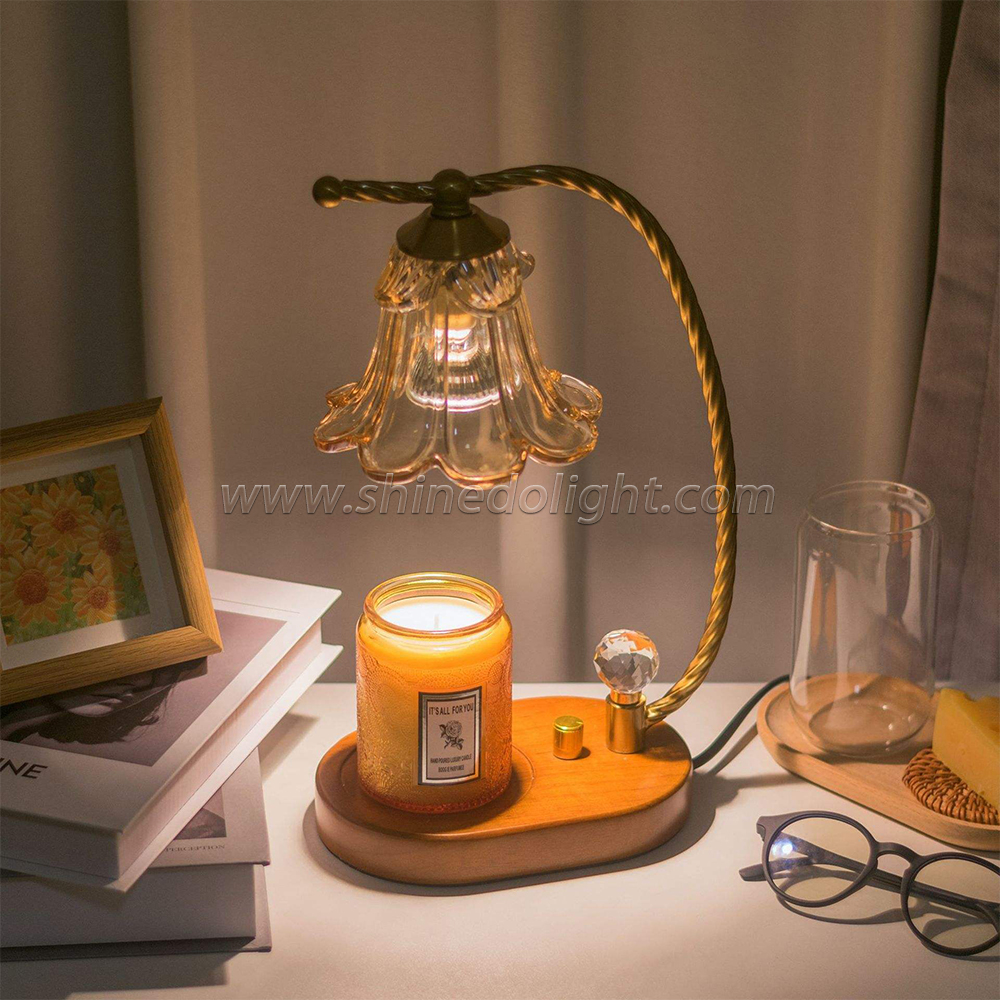 Retro Glass Melted Wax Lamp Candle Warmer Dimmable Bedroom Decoration Table Lamp Candle Melting Lamp Atmosphere Light SD-SL1192