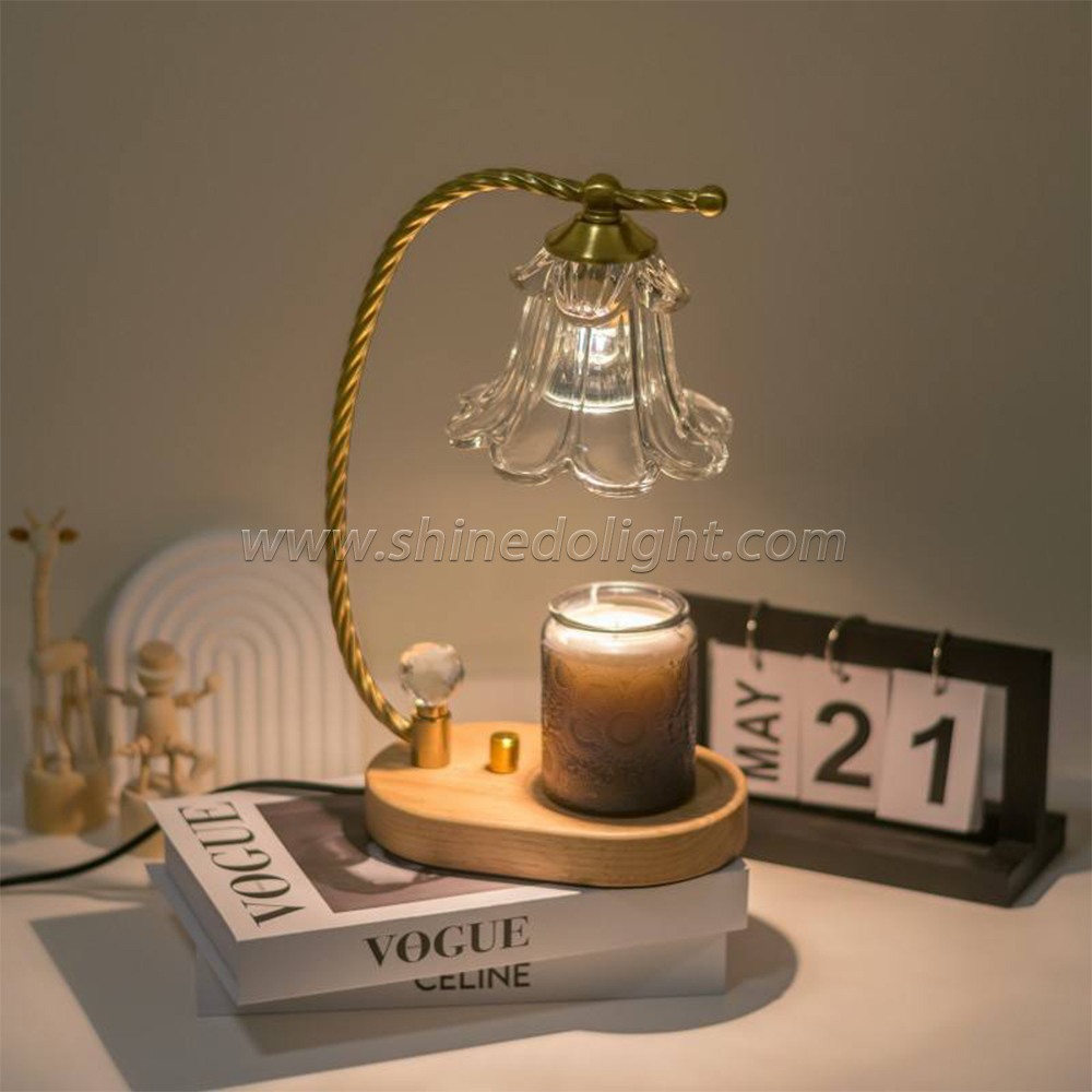 Retro Glass Melted Wax Lamp Candle Warmer Dimmable Bedroom Decoration Table Lamp Candle Melting Lamp Atmosphere Light SD-SL1192