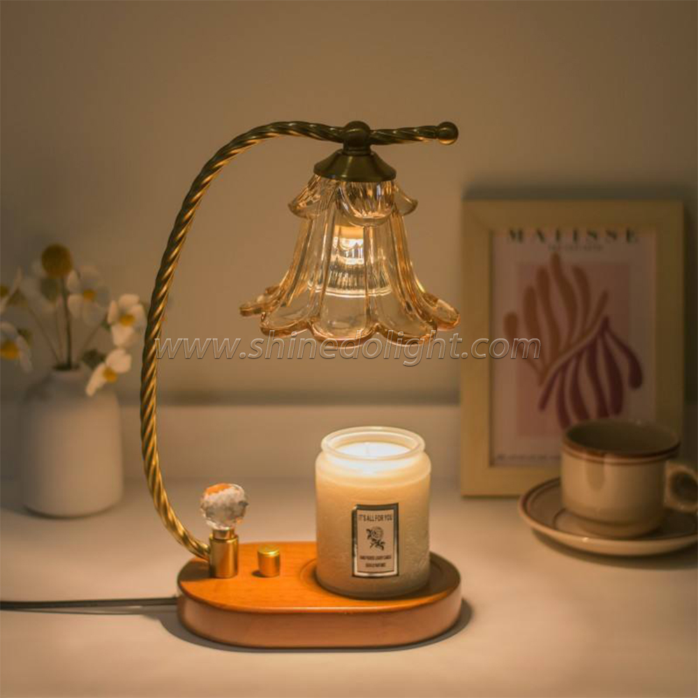 Retro Glass Melted Wax Lamp Candle Warmer Dimmable Bedroom Decoration Table Lamp Candle Melting Lamp Atmosphere Light SD-SL1192