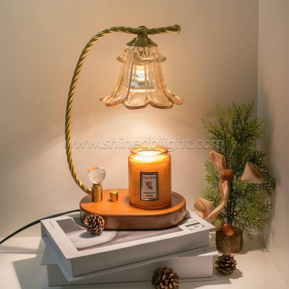 Retro Glass Melted Wax Lamp Candle Warmer Dimmable Bedroom Decoration Table Lamp Candle Melting Lamp Atmosphere Light SD-SL1192