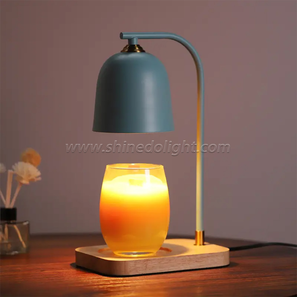Electric Candle Warmer Wax Melting Light Candle Heating Lamp Creative Aromatherapy Table Wooden Base Bedside Decor SD-SL1151