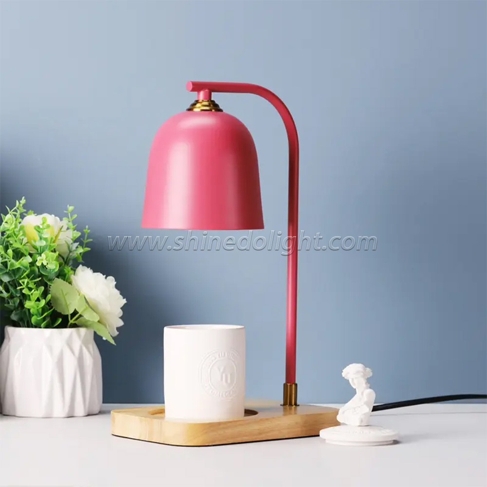 Electric Candle Warmer Wax Melting Light Candle Heating Lamp Creative Aromatherapy Table Wooden Base Bedside Decor SD-SL1151