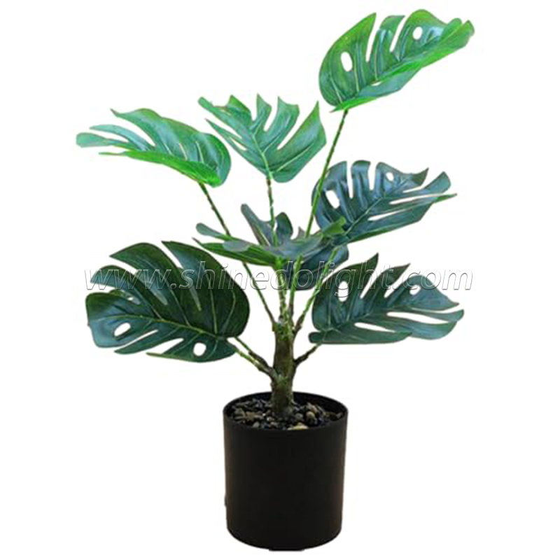 Wholesale Monstera Leaves Tree Plant Tree For wall Accessories Home Decoration Potted Plant Simulation Night light table lamp SD-SR430