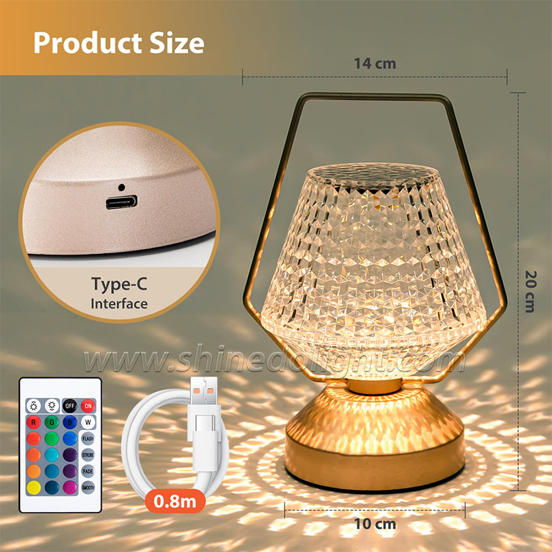 Crystal Table Lamp LED Desktop Night Light Nordic Decoration Desk Lamps Bar Hotel Bedroom Bedside Lighting Decor SD-SR462