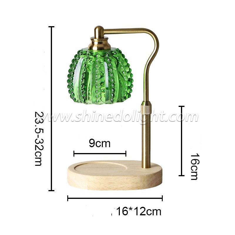 Candle Warmer Lamps Green Glass Night Lamp Dimmable Gift for Home Decor SD-SL1656